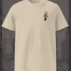 Desert T-Shirt with an embroidery of the Benediction Hand reading IC XC.