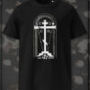 T-Shirt with a white Golgotha Orthodox cross, IC XC NIKA and a skull.